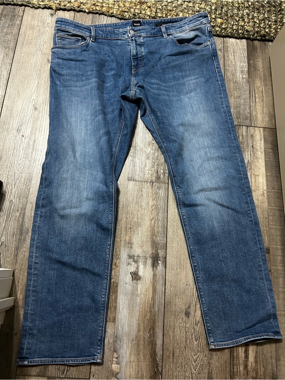 Boss Hugo Boss Stretch Men's Blue medium wash Straight-Leg Jeans